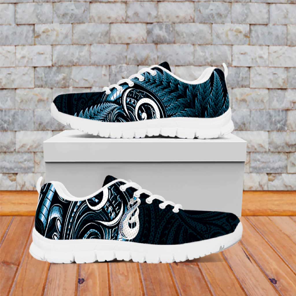 Blue New Zealand Sneakers Aotearoa Silver Fern With Manaia Maori Unique