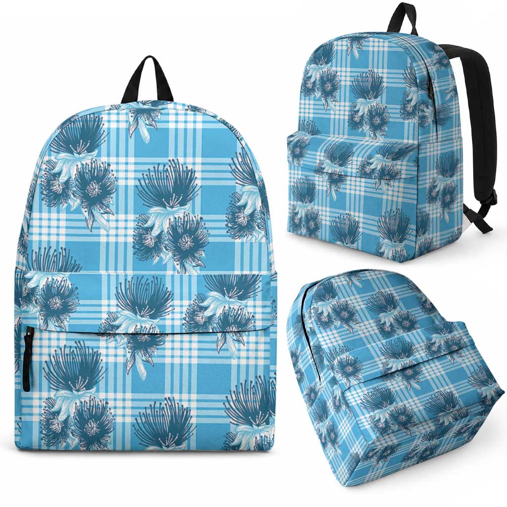 Blue Palaka Hawaii Backpack Hawaiian Lehua Blossoms LT05 - Polynesian Pride