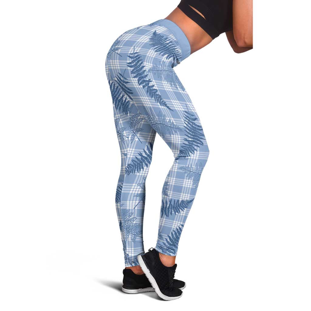 Blue Palaka Hawaii Palapalai Leggings Hawaiian Fern