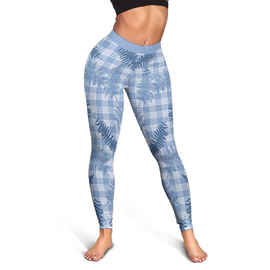 Blue Palaka Hawaii Palapalai Leggings Hawaiian Fern