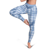 Blue Palaka Hawaii Palapalai Leggings Hawaiian Fern