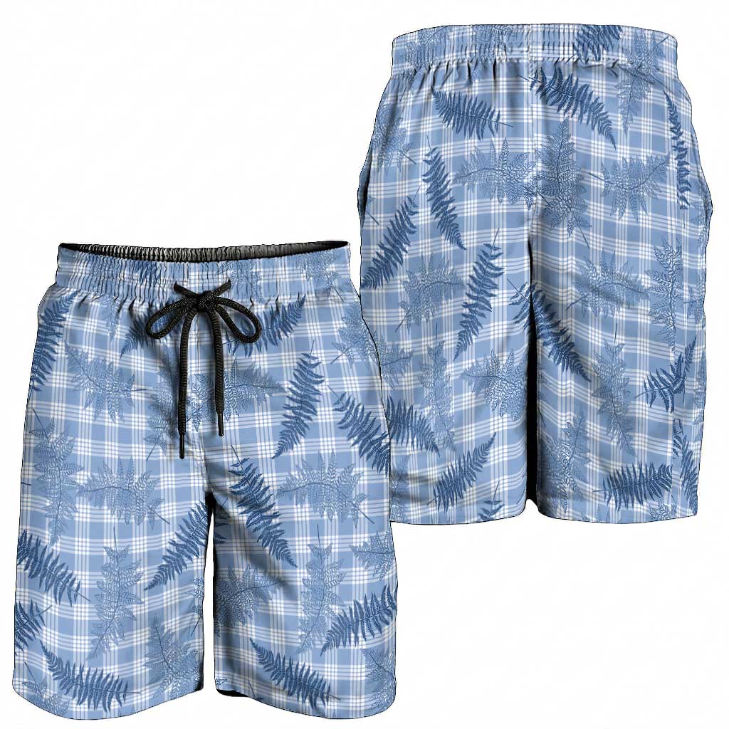 Blue Palaka Hawaii Palapalai Shorts for Men Hawaiian Fern
