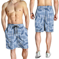 Blue Palaka Hawaii Palapalai Shorts for Men Hawaiian Fern