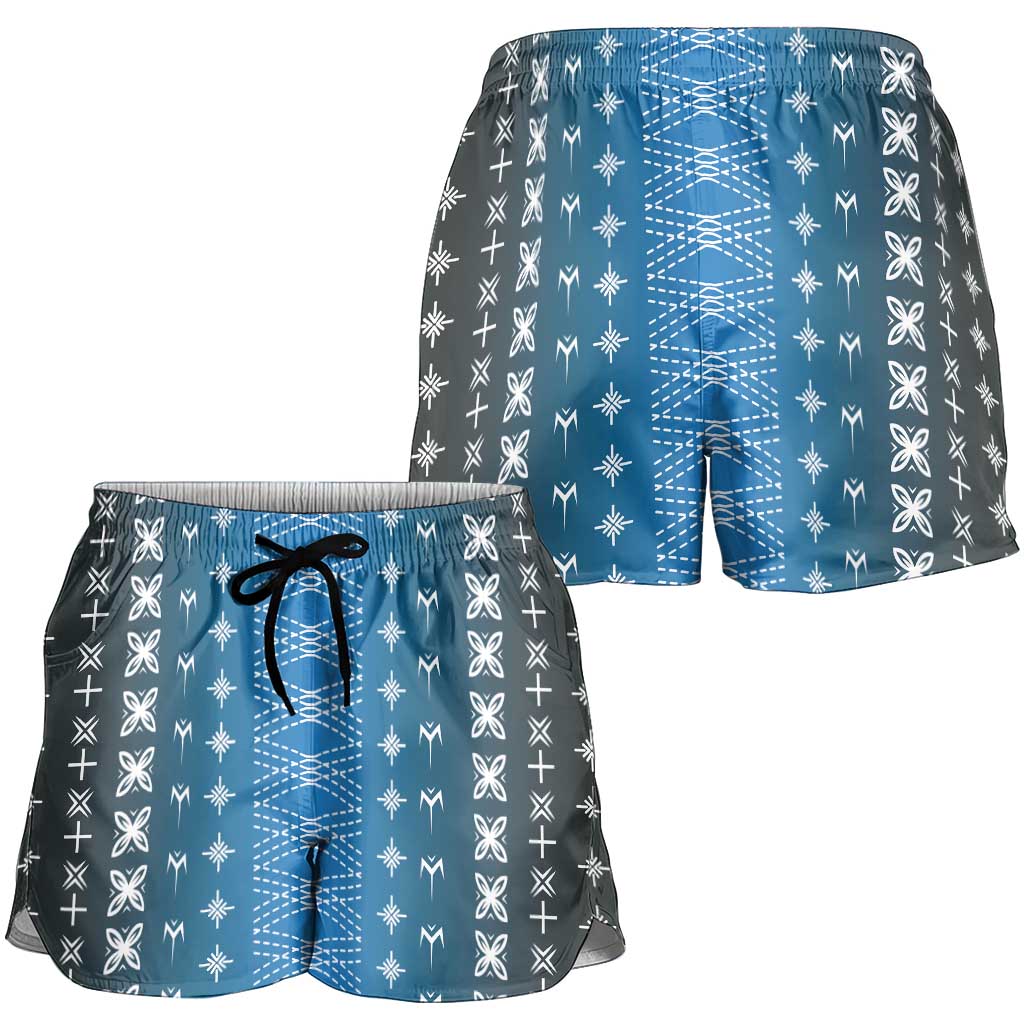 Blue Samoa Malu Tattoo Inspired Shorts for Women