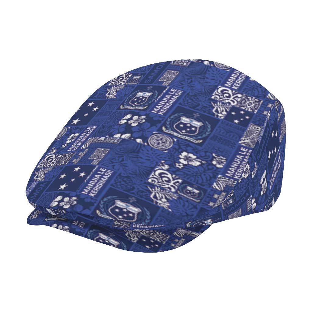 Blue Samoa Manuia Le Kerisimasi Jeff Hat Pacific Patchwork Xmas Vibes - Polynesian Pride