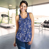 Blue Samoa Manuia Le Kerisimasi Women Racerback Tank Pacific Patchwork Xmas Vibes LT9 - Polynesian Pride
