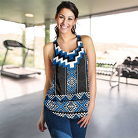 Blue Taniko Aotearoa Women Racerback Tank Niho Taniwha Mix Poutama LT14