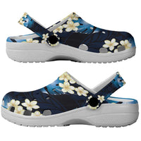 Blue Tropical Hawaii Clogs Shoes Seamless Monstera Plumeria Hawaiian Pattern LT14 - Polynesian Pride
