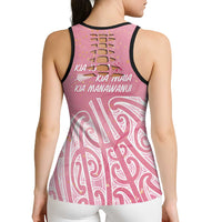 Breast Cancer Awareness Maori Hollow Tank Top Kia Kaha Kia Maia Kia Manawanui LT7 - Polynesian Pride