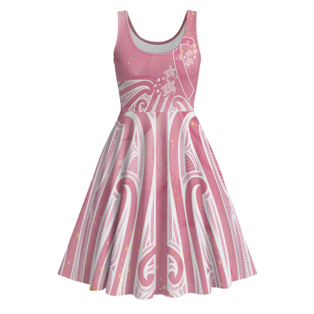 Breast Cancer Awareness Maori Midi Dress Kia Kaha Kia Maia Kia Manawanui LT7 Pink - Polynesian Pride