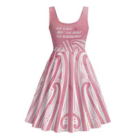 Breast Cancer Awareness Maori Midi Dress Kia Kaha Kia Maia Kia Manawanui LT7 - Polynesian Pride