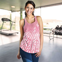 Breast Cancer Awareness Maori Women Racerback Tank Kia Kaha Kia Maia Kia Manawanui LT7 - Polynesian Pride