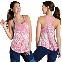 Breast Cancer Awareness Maori Women Racerback Tank Kia Kaha Kia Maia Kia Manawanui LT7 - Polynesian Pride