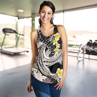 Brown and Black Hawaii Shark Tattoo Women Racerback Tank Puakenikeni Lei Plumeria Polynesian Pattern LT14 - Polynesian Pride
