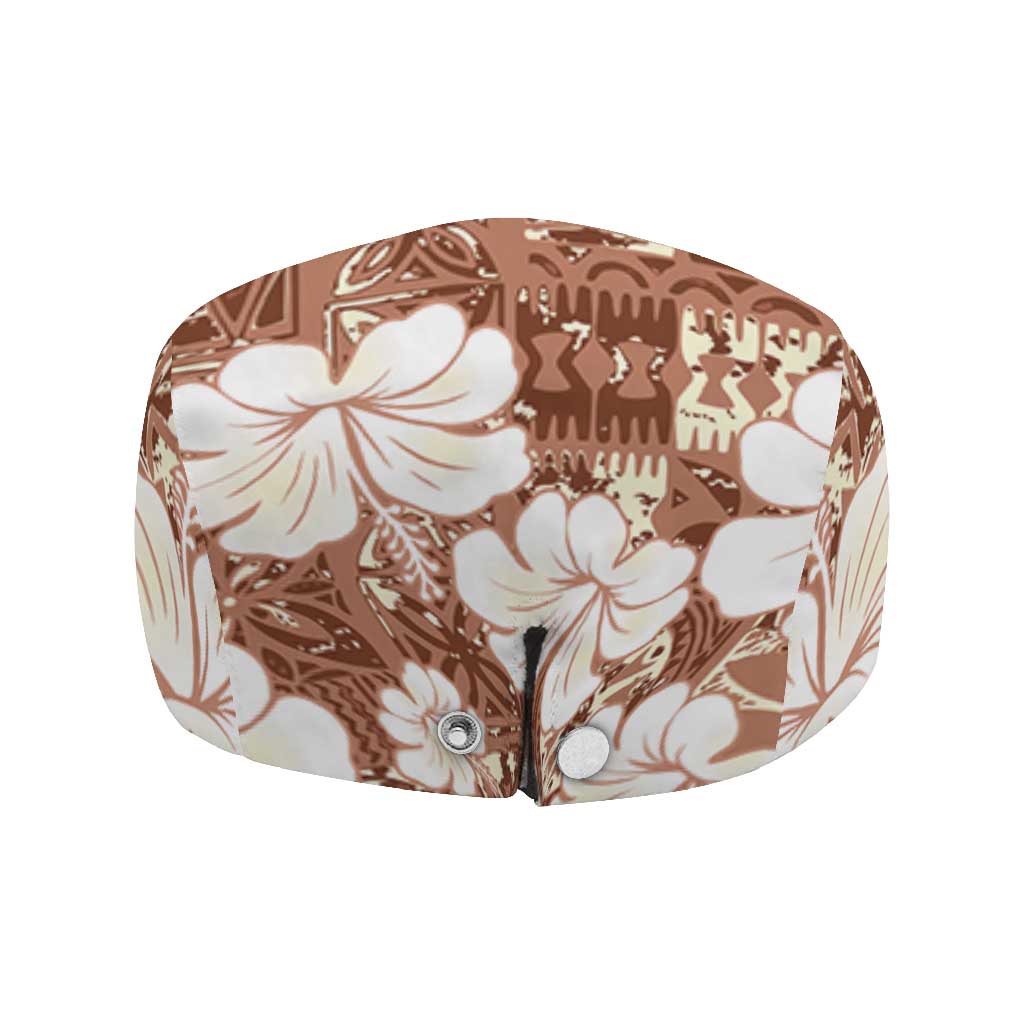 Brown Bula Fiji Masi Hibiscus Seamless Jeff Hat