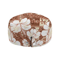 Brown Bula Fiji Masi Hibiscus Seamless Jeff Hat