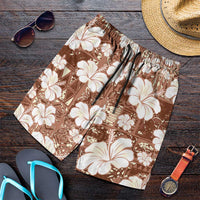 Brown Bula Fiji Masi Hibiscus Seamless Shorts for Men