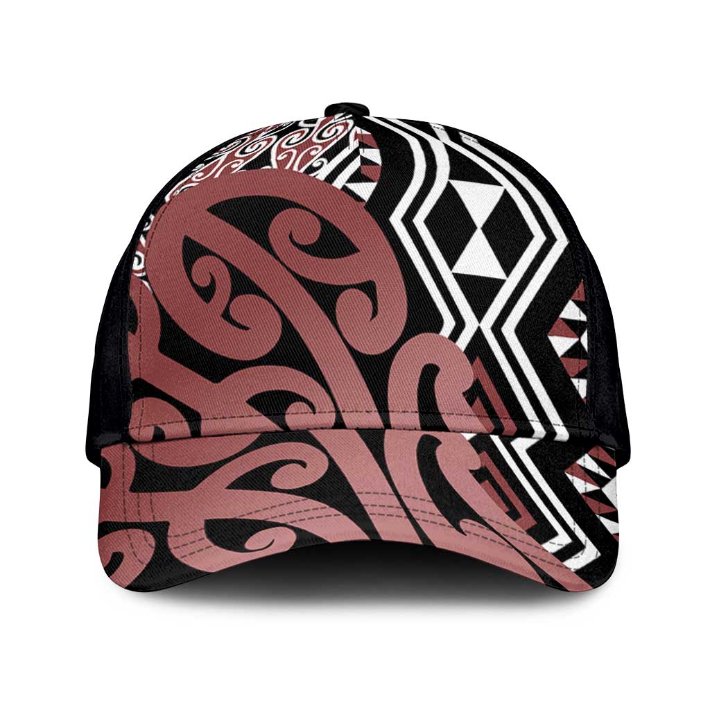 Brown New Zealand Classic Cap Aotearoa Kowhaiwhai Mix Taniko Art LT14