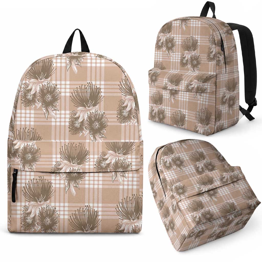 Brown Palaka Hawaii Backpack Hawaiian Lehua Blossoms LT05 - Polynesian Pride