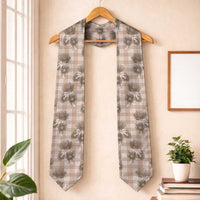 Brown Palaka Hawaii Graduation Stole Hawaiian Lehua Blossoms LT05 One Size Brown - Polynesian Pride