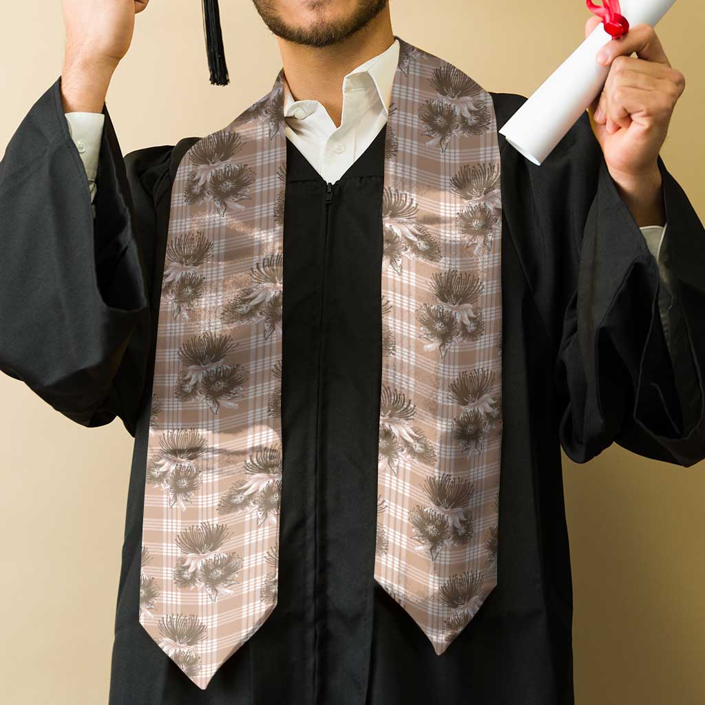Brown Palaka Hawaii Graduation Stole Hawaiian Lehua Blossoms LT05 - Polynesian Pride