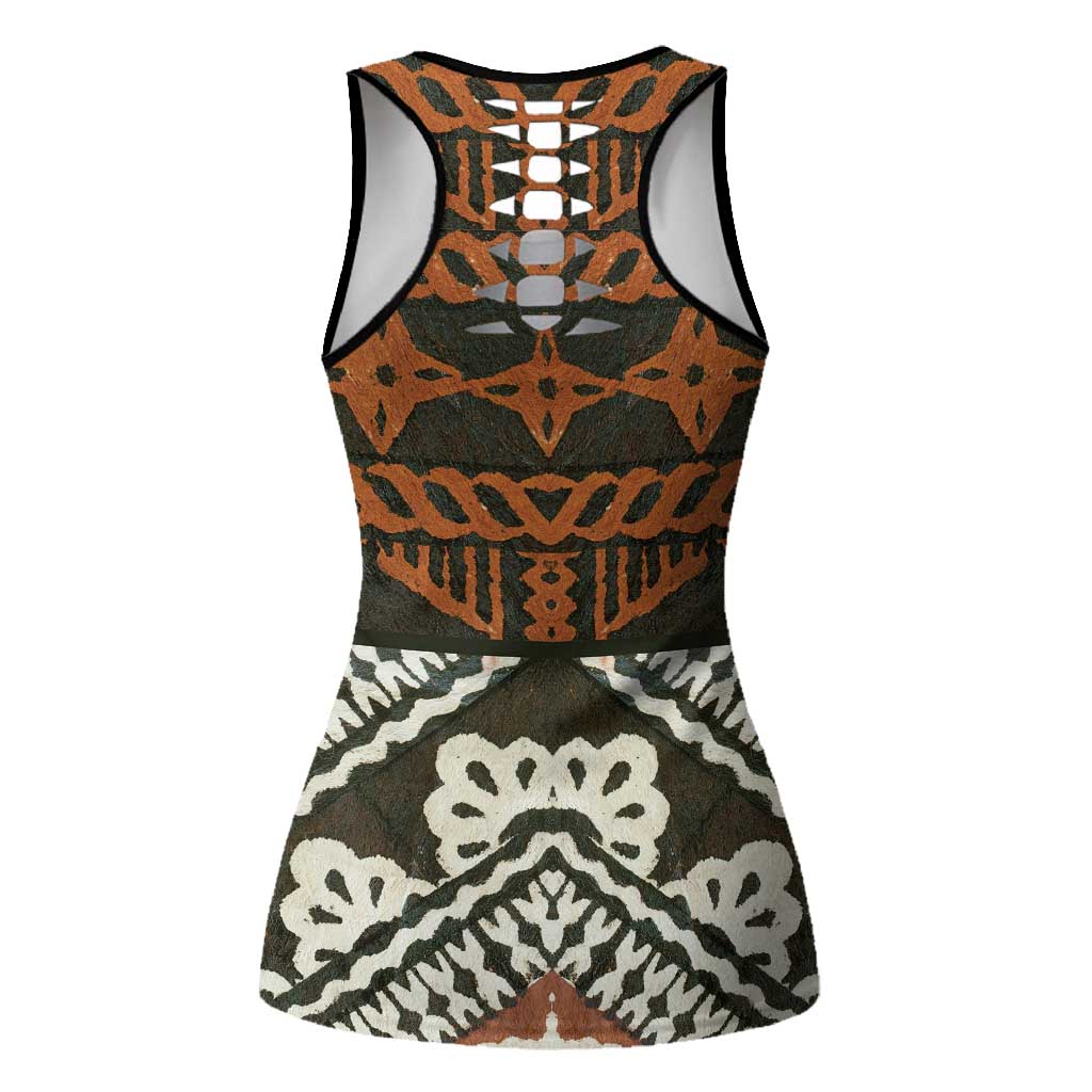 Bula Fiji Tapa Hollow Tank Top Fijian Masi Vintage Vibes LT14 - Polynesian Pride