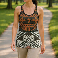 Bula Fiji Tapa Hollow Tank Top Fijian Masi Vintage Vibes LT14 - Polynesian Pride
