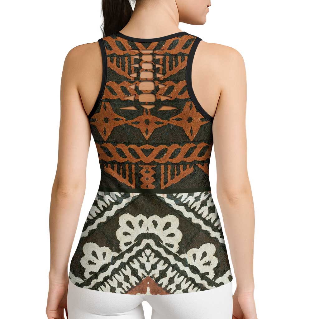 Bula Fiji Tapa Hollow Tank Top Fijian Masi Vintage Vibes LT14 - Polynesian Pride