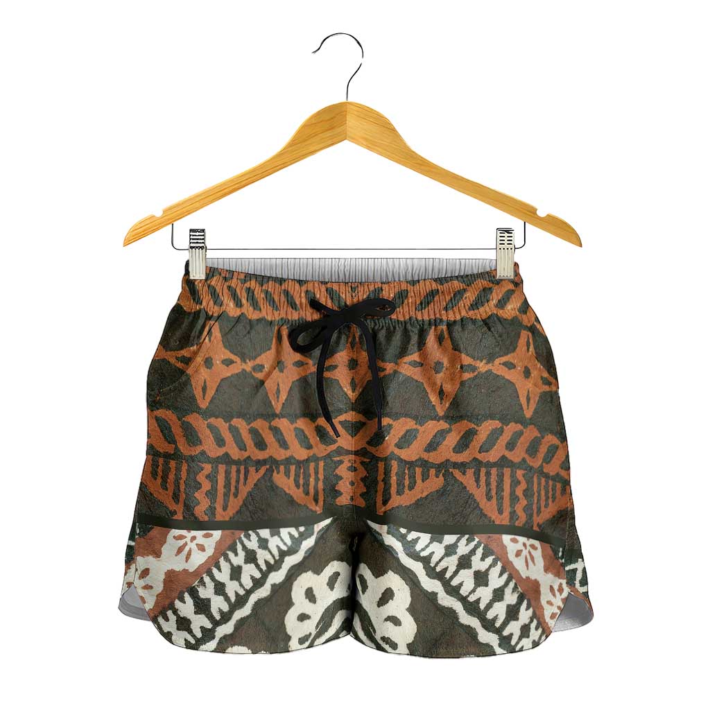 Bula Fiji Tapa Shorts for Women Fijian Masi Vintage Vibes LT14 - Polynesian Pride