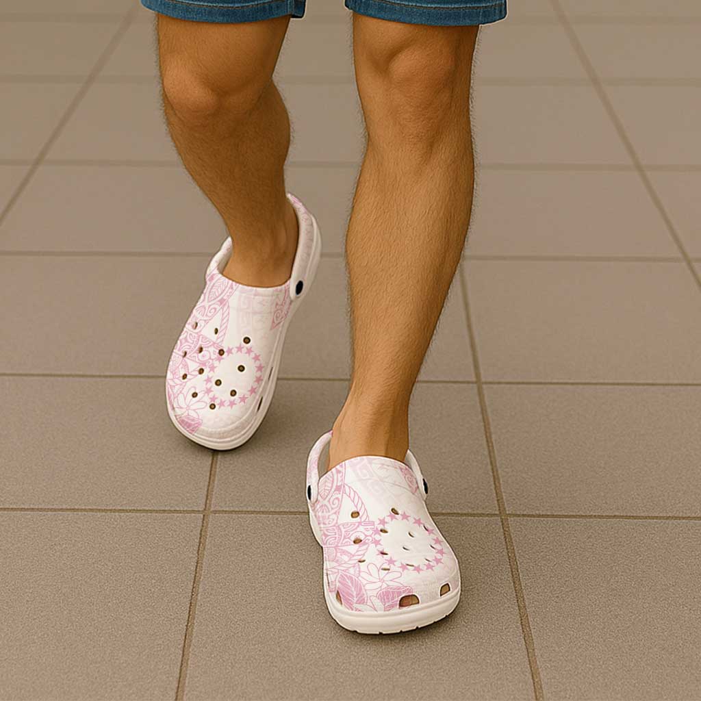 Candy Pink Kuki Airani Tapakau Clogs Shoes Tribal Anchor Mix Tiare