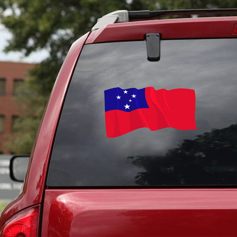 Samoa Flag Decal LT6 package 13x13cm Red - Polynesian Pride