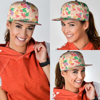 Colorful Aloha Hawaii Hibiscus Orchid Seamless Snapback Cap