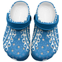 Cook Islands Pukapuka Clogs Shoes Polynesian Tribal Tattoo LT05 Blue - Polynesian Pride