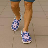 Cook Islands Tivaevae Quilt Clogs Shoes Sky Blue