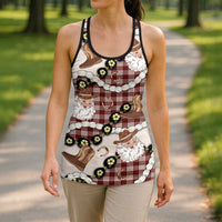 Cowboy Hawaii Mele Kalikimaka Hollow Tank Top Paniolo Kukui Nut Pikake Lei Burgundy Version LT14 - Polynesian Pride