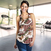 Cowboy Hawaii Mele Kalikimaka Women Racerback Tank Paniolo Kukui Nut Pikake Lei Burgundy Version LT14 - Polynesian Pride