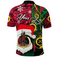 Custom Vanuatu Christmas Joyeux Nol Santas God Yumi Polo Shirt LT2 PURPLE - Polynesian Pride