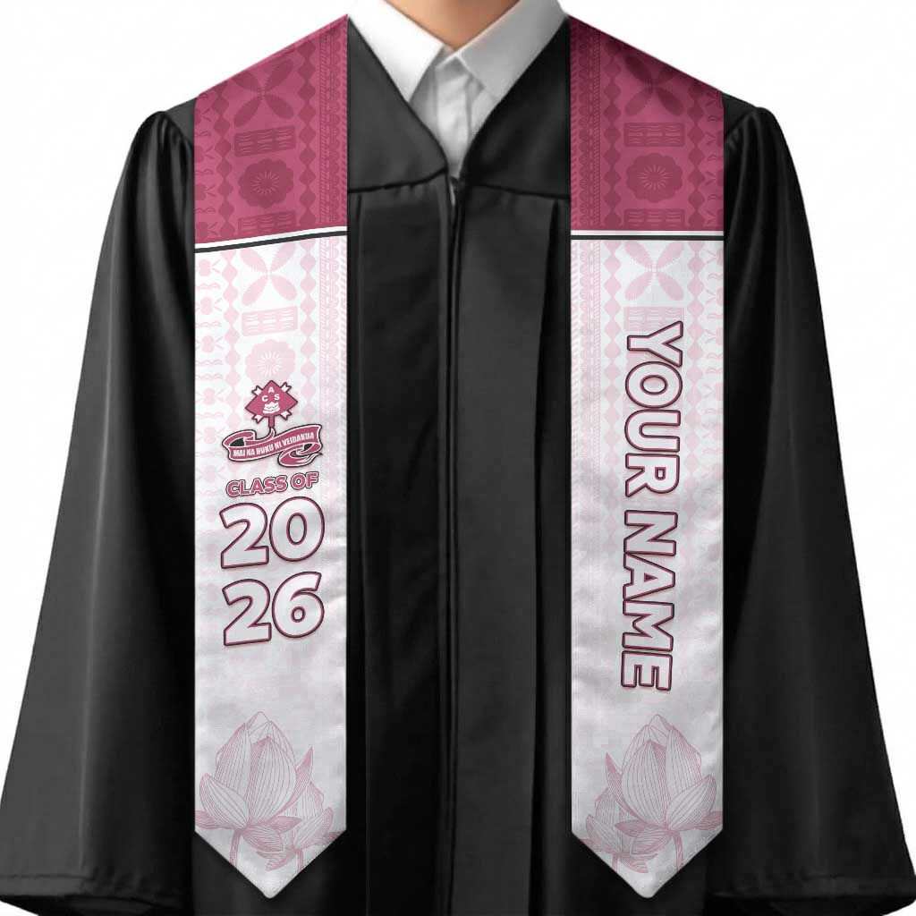 Custom Adi Cakobau School Graduation Stole With Fijian Tapa Pattern
