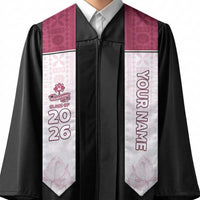 Custom Adi Cakobau School Graduation Stole With Fijian Tapa Pattern