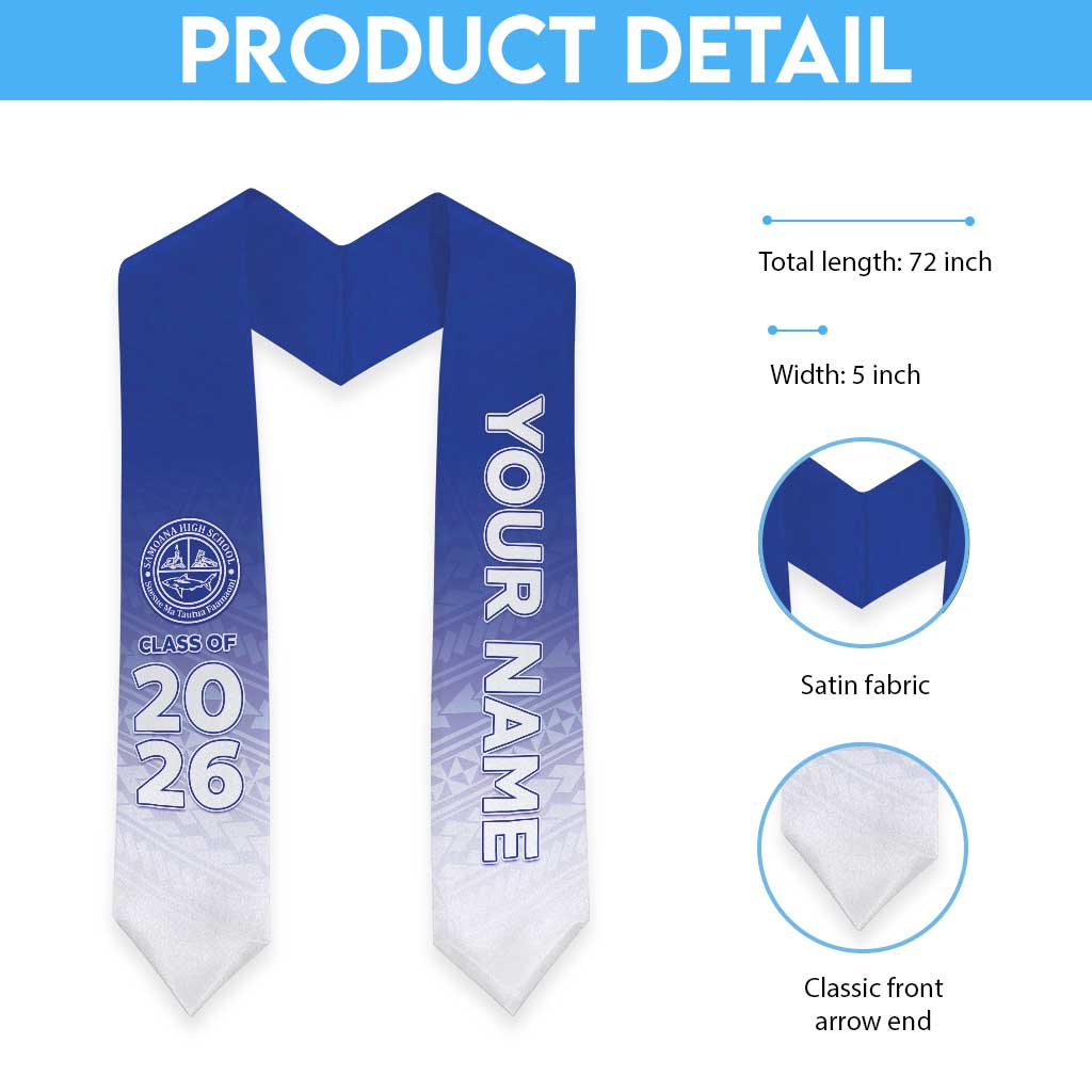 Custom American Samoa Graduation Stole Samoana High School Polynesian Pattern