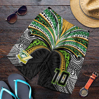 Custom Cook Islands Rugby League Shorts for Men Tatau Tribal Motifs-Black Color LT03 Black - Polynesian Pride