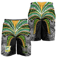 Custom Cook Islands Rugby League Shorts for Men Tatau Tribal Motifs-Black Color LT03 - Polynesian Pride