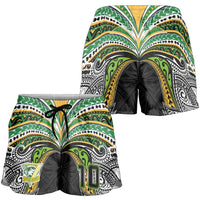 Custom Cook Islands Rugby League Shorts for Women Tatau Tribal Motifs-Black Color LT03 - Polynesian Pride