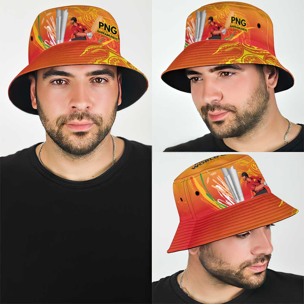 Custom Cricket PNG East Asia-Pacific Bucket Hat Papua New Guinea Rise to Power LT9 - Polynesian Pride