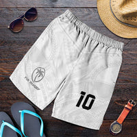Custom Fiji Rugby Shorts for Men Tapa Tribal Motifs Sporty Style LT03 White - Polynesian Pride