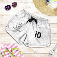 Custom Fiji Rugby Shorts for Women Tapa Tribal Motifs Sporty Style LT03 White - Polynesian Pride