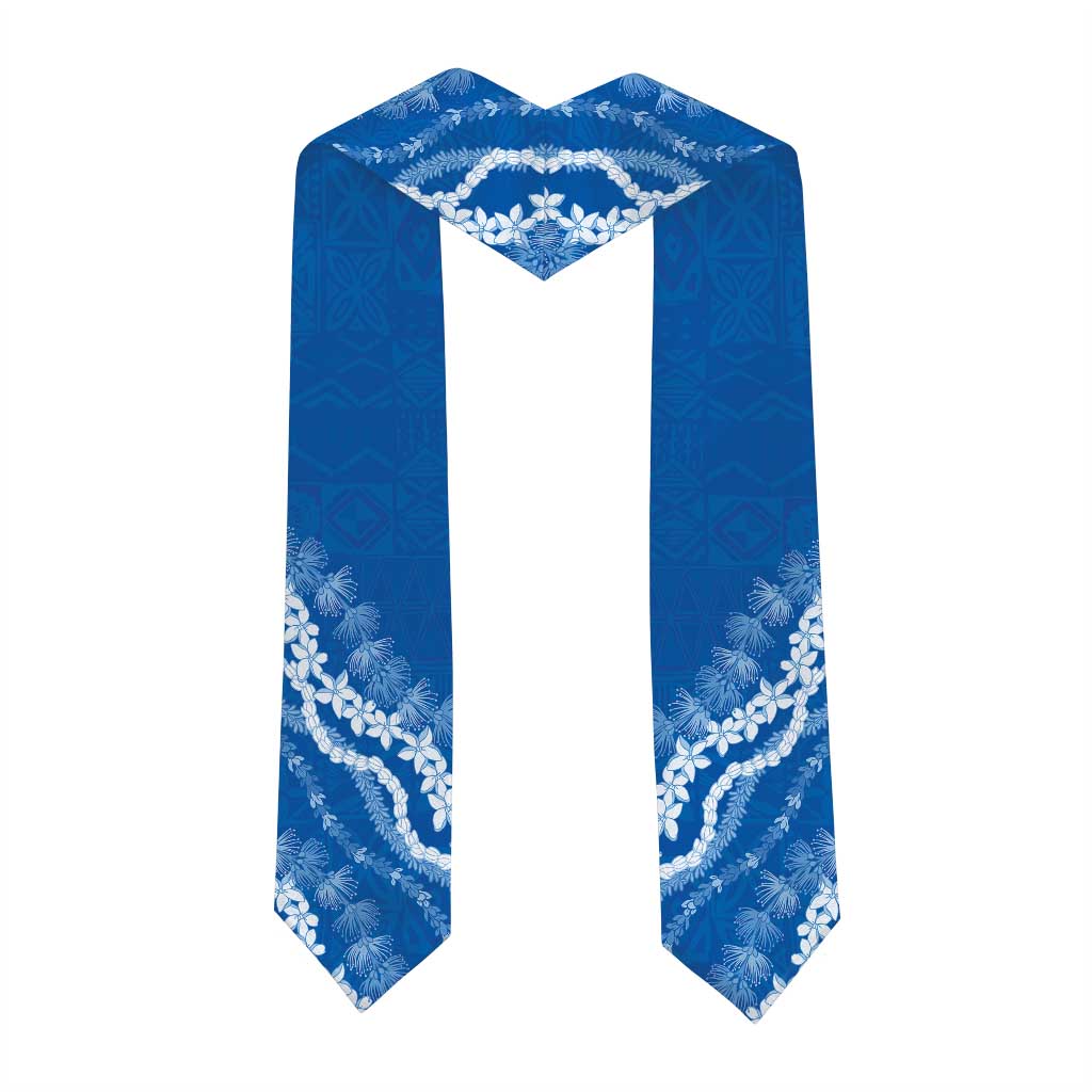 Custom Hawaii Anuenue School Graduation Stole Tapa Pattern With Leis