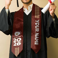 Custom Hawaii Castle High School Graduation Stole Kakau Pattern