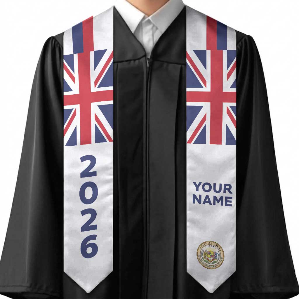 Custom Hawaii Graduation Stole Aloha Flag And Seal