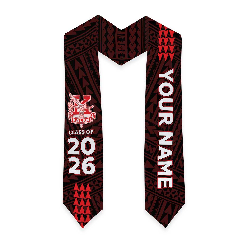 Custom Hawaii Kalani High School Graduation Stole Kakau Pattern